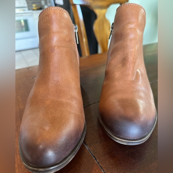 Luck Brand Basel Ankle Boot Brown Toffee Size 9 Leather Upper Ankle Booties - Picture 3 of 8